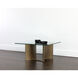 Denver 34 X 34 inch Clear / Antique Brass Coffee Table